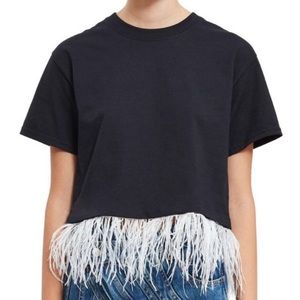 NWT - Opening Ceremony Feather accented T-Shirt - size M/L
